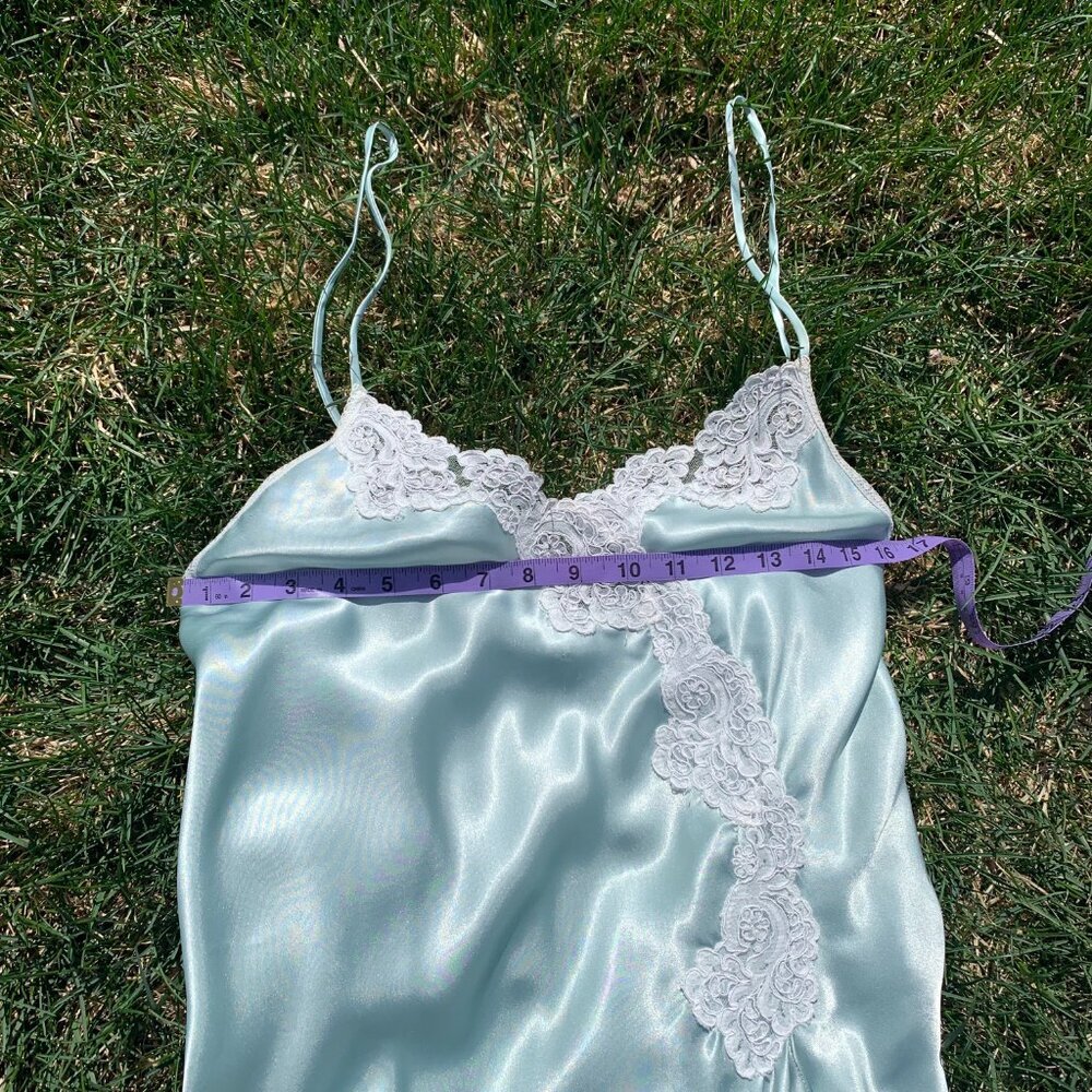 Vintage Y2K Linda Slip Dress Silky Satin Lace Trim Nightie Boho Short Lingerie - Picture 15 of 16